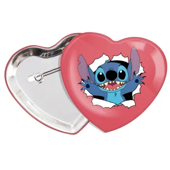 Stitch hello!!!, Κονκάρδα παραμάνα καρδιά (57x52mm)
