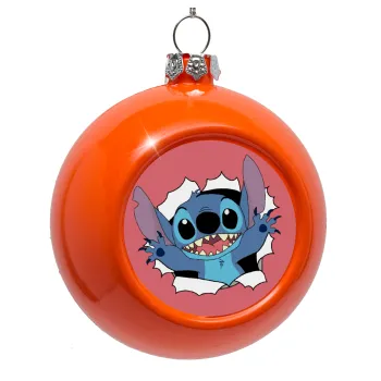 Stitch hello!!!, Orange Christmas tree ornament bauble 8cm