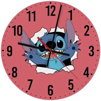 Stitch hello!!!, Ρολόι τοίχου ξύλινο (30cm)