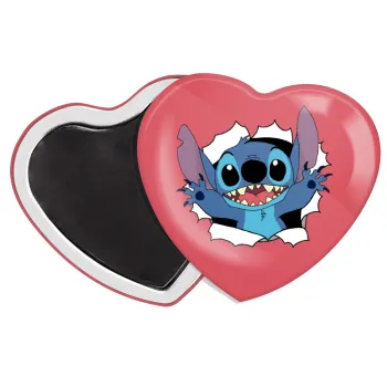 Stitch hello!!!, Μαγνητάκι καρδιά (57x52mm)