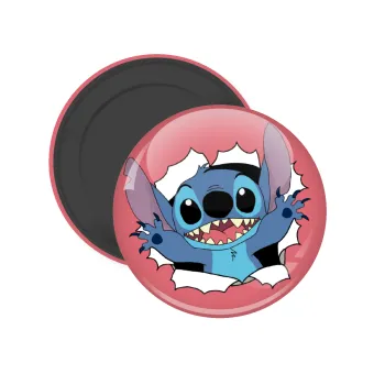 Stitch hello!!!, Μαγνητάκι ψυγείου στρογγυλό διάστασης 5cm