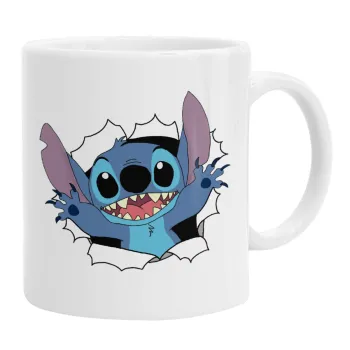 Stitch hello!!!, Κούπα, κεραμική, 330ml