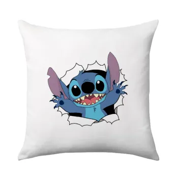 Stitch hello!!!, Μαξιλάρι καναπέ 40x40cm περιέχεται το  γέμισμα