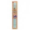 Easter Set, wooden keychain & aromatic flat Easter candle (30cm) (TURQUOISE)