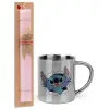 Easter Set, metallic thermal cup (300ml) & aromatic flat Easter candle (30cm) (PINK)