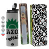 Πασχαλινή Λαμπάδα με Travel Tumbler θερμό (600ml, BPA free) & κερί αρωματικό πλακέ (30cm) (ΓΚΡΙ)