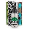 Easter Set, metallic silver aluminum water bottle (500ml) & scented flat Easter candle (30cm) (TURQUOISE)