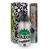 Easter Set, metallic silver aluminum water bottle (500ml) & aromatic flat Easter candle (30cm) (GRAY)