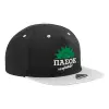 Adult Flat Snapback Hat Black/Grey, (100% COTTON TWILL, ADULT, UNISEX, ONE SIZE)