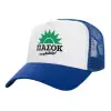 Adult Structured Trucker Hat, with Mesh, WHITE/BLUE (100% COTTON, ADULT, UNISEX, ONE SIZE)