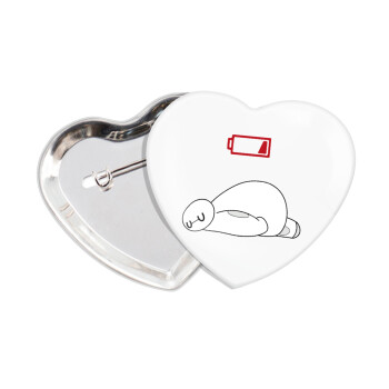 Baymax battery low, Κονκάρδα παραμάνα καρδιά (57x52mm)
