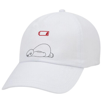 Baymax battery low, Καπέλο Baseball Λευκό (5-φύλλο, unisex)
