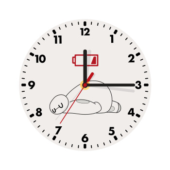 Baymax battery low, Wooden wall clock (20cm)