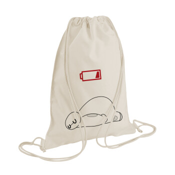 Baymax battery low, Backpack bag GYMBAG natural (28x40cm)