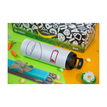 Baymax battery low, Πασχαλινή Λαμπάδα με Travel Tumbler θερμό με διπλό καπάκι (600ml, BPA free) & κερί αρωματικό πλακέ (30cm) (ΤΙΡΚΟΥΑΖ)