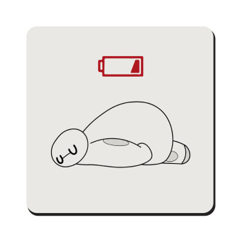 Baymax battery low, Τετράγωνο μαγνητάκι ξύλινο 9x9cm