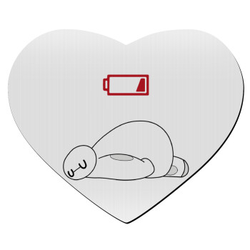 Baymax battery low, Mousepad heart 23x20cm