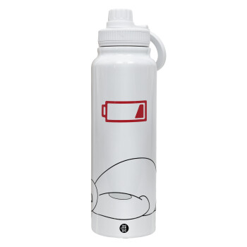 Baymax battery low, 1L Stainless Steel Thermal Bottle with Phone Holder & Double Wall Insulation