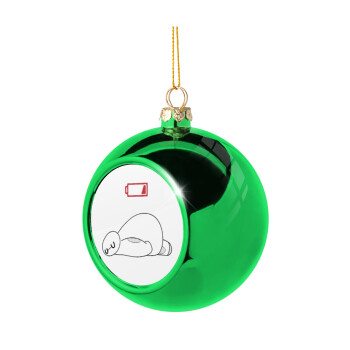 Baymax battery low, Χριστουγεννιάτικη μπάλα δένδρου Πράσινη 8cm