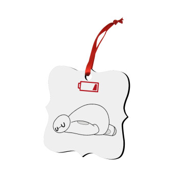 Baymax battery low, Christmas ornament polygon wooden 7.5cm