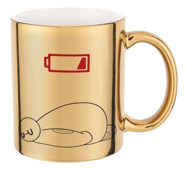 Baymax battery low — Mug ceramic, gold mirror, 330ml