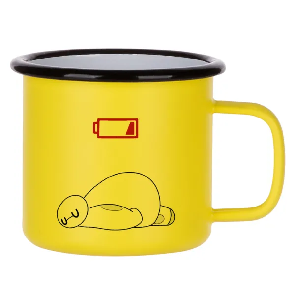Baymax battery low — Metallic enamel MATT Yellow cup 360ml