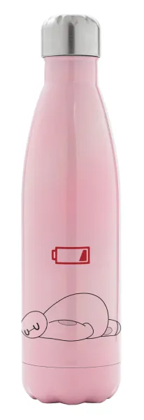 Baymax battery low — Metal mug thermos Pink Iridiscent (Stainless steel), double wall, 500ml