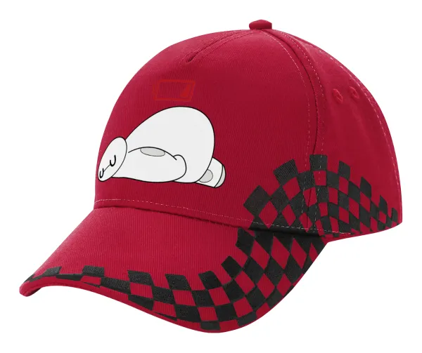 Baymax battery low — Adult Cap RACING Ultimate Red/Black, (100% COTTON DRILL, ADULT, UNISEX, ONE SIZE ADULT)