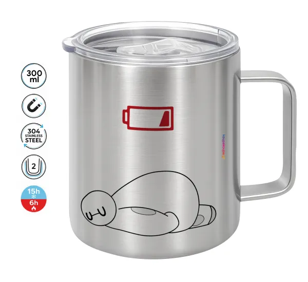 Baymax battery low — Double-walled stainless steel mug 300ml with temperature-retaining lid