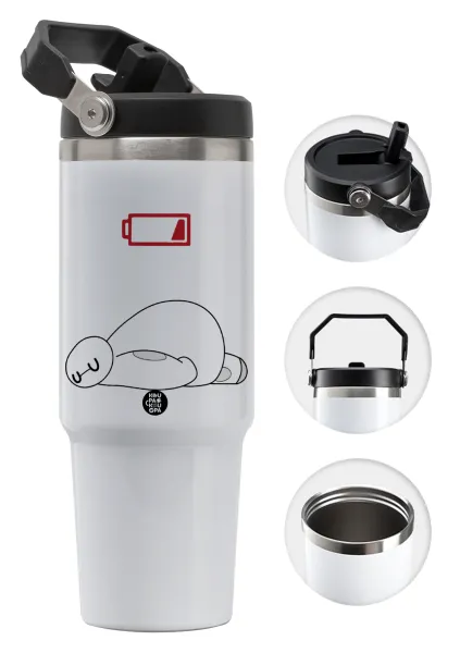 Baymax battery low — Θερμός Ανοξείδωτο 30oz με χερούλι