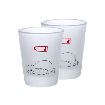 Baymax battery low, Σφηνοπότηρα γυάλινα 45ml του πάγου (2 τεμάχια)