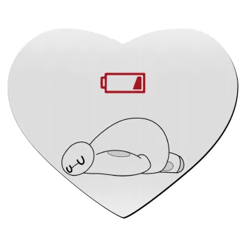 Baymax battery low, Mousepad heart 23x20cm