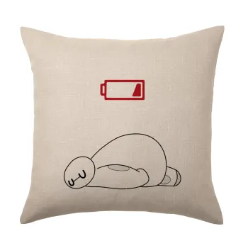 Baymax battery low, Μαξιλάρι καναπέ ΛΙΝΟ 40x40cm περιέχεται το  γέμισμα