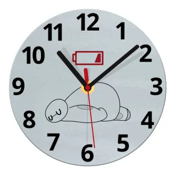 Baymax battery low, Ρολόι τοίχου γυάλινο (20cm)