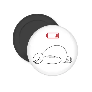 Baymax battery low, Μαγνητάκι ψυγείου στρογγυλό διάστασης 5cm