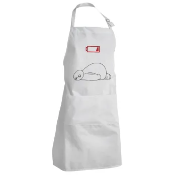 Baymax battery low, Adult Chef Apron (with sliders and 2 pockets)