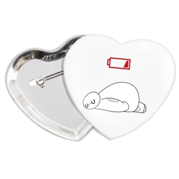 Baymax battery low, Κονκάρδα παραμάνα καρδιά (57x52mm)