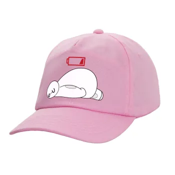 Baymax battery low, Καπέλο Ενηλίκων Baseball, 100% Βαμβακερό,  ΡΟΖ (ΒΑΜΒΑΚΕΡΟ, ΕΝΗΛΙΚΩΝ, UNISEX, ONE SIZE)