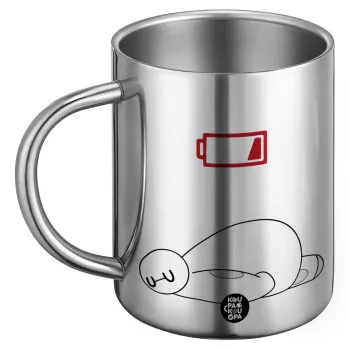 Baymax battery low, Ανοξείδωτη Μεταλλική Κούπα 450ml - Διπλού Τοιχώματος