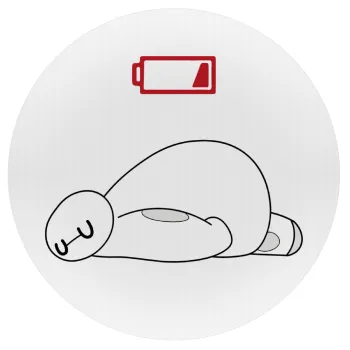 Baymax battery low, Mousepad Round 20cm