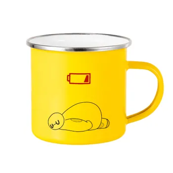 Baymax battery low, Yellow Enamel Metallic Cup 360ml