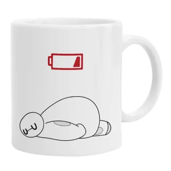 Baymax battery low, Ceramic coffee mug, 330ml