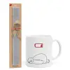 Easter Set, Ceramic Cup (330ml) & Easter aromatic flat candle (30cm) (GRAY)