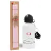 Easter Set, metallic aluminum bottle (500ml) & aromatic flat Easter candle (30cm) (PINK)