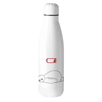 Baymax battery low, Μεταλλικό παγούρι θερμός (Stainless steel), 500ml
