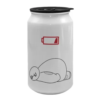 Baymax battery low, Κούπα ταξιδιού μεταλλική με καπάκι (tin-can) 500ml