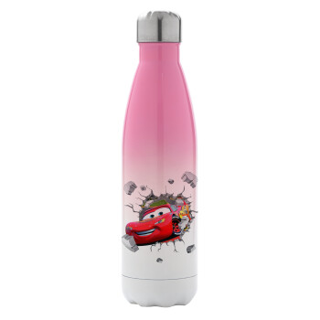 Brick McQueen, Metal mug thermos Pink/White (Stainless steel), double wall, 500ml