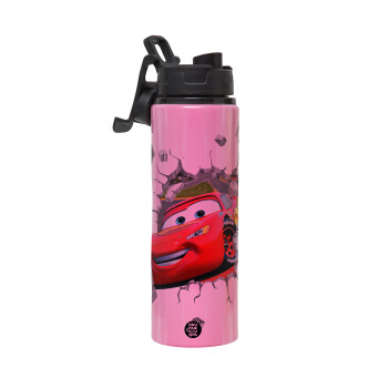 Brick McQueen, Metallic water bottle with safety lid, 850ml aluminum