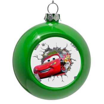 Brick McQueen, Green Christmas tree ornament bauble 8cm