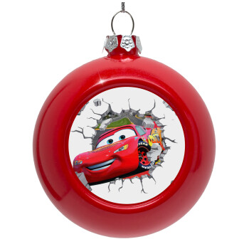 Brick McQueen, Red Christmas tree ornament bauble 8cm